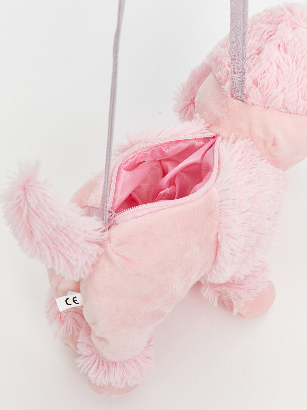 Pembe Köpek Figürlü Pelüş Kız Çocuk Omuz Çantası-4