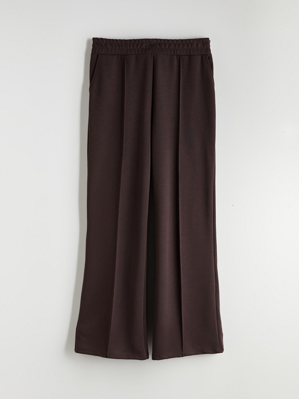 Kahverengi Beli Lastikli Kadın Eşofman Altı-7