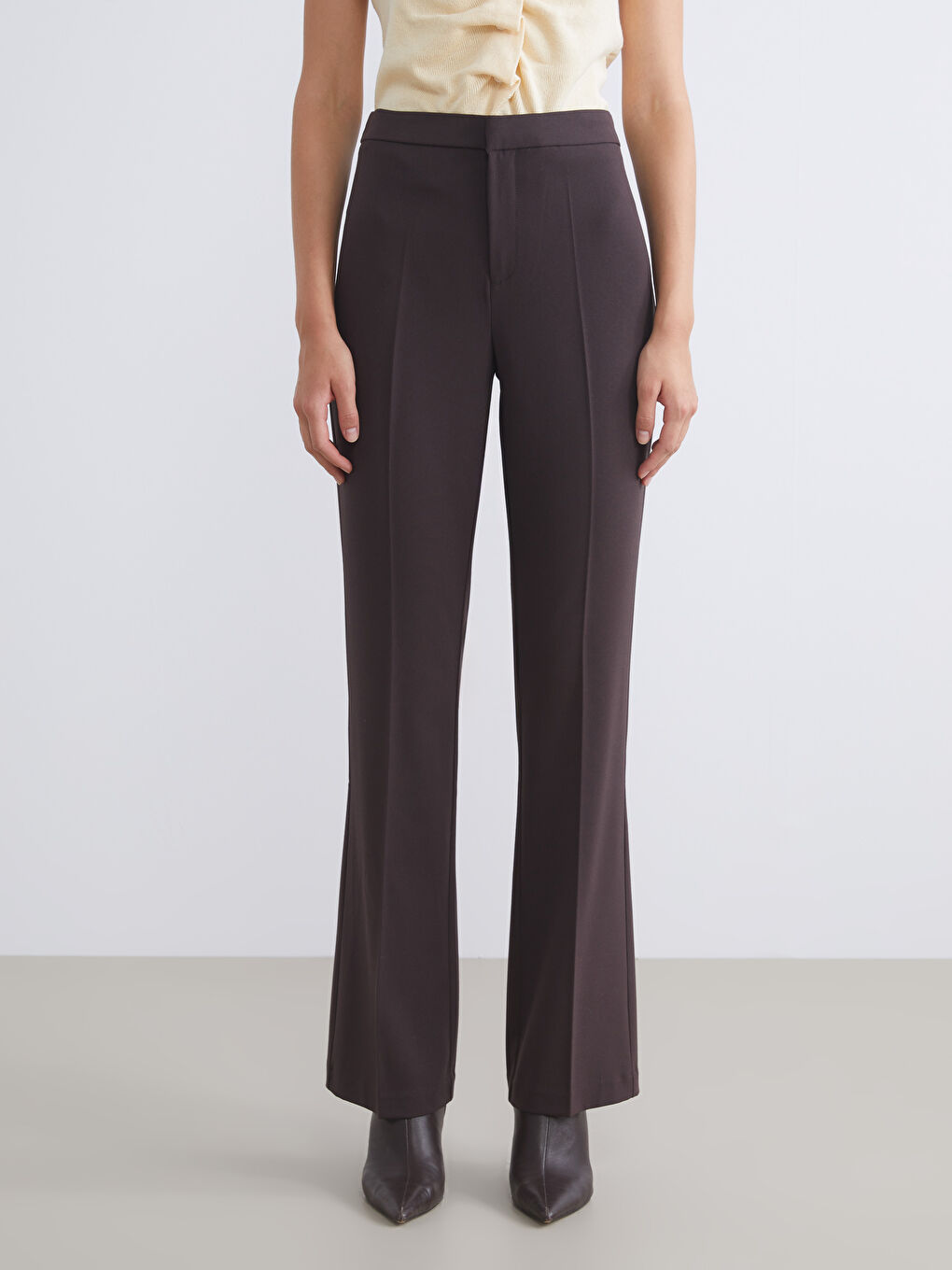 Slim Fit Flared Women's Trousers-1