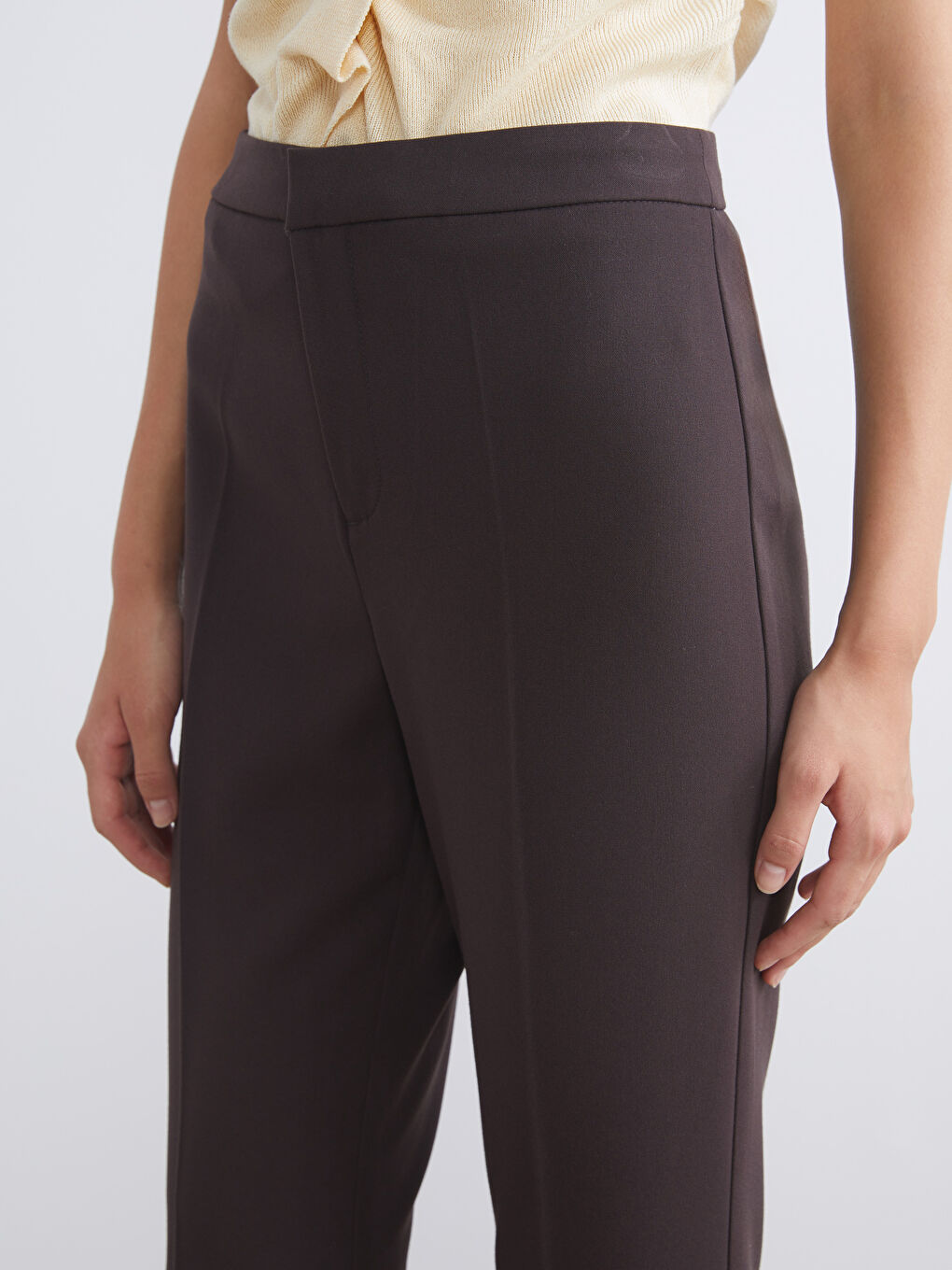 Slim Fit Flared Women's Trousers-2