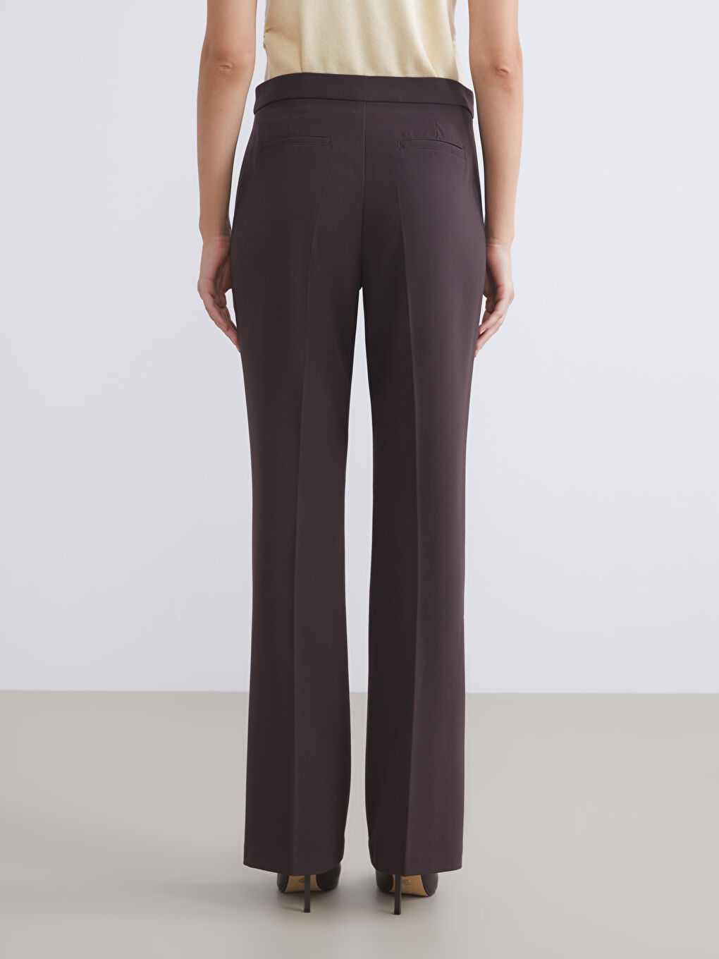 Slim Fit Flared Women's Trousers-3