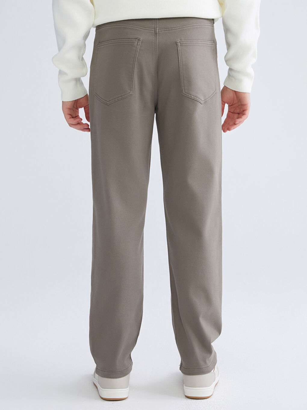 Standard Fit Dobby Fabric Men's Trousers-3