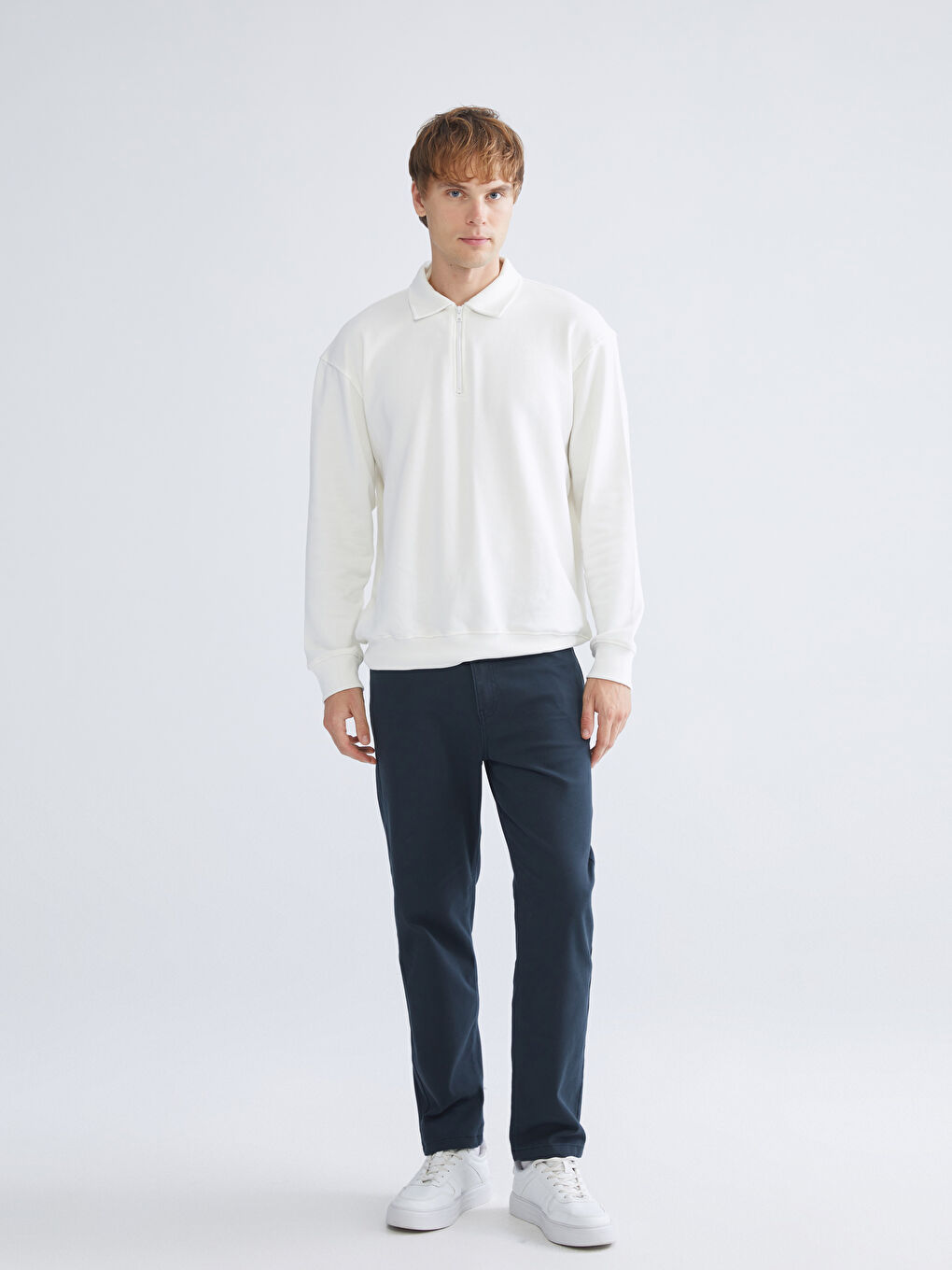 Standard Fit Dobby Fabric Men's Trousers