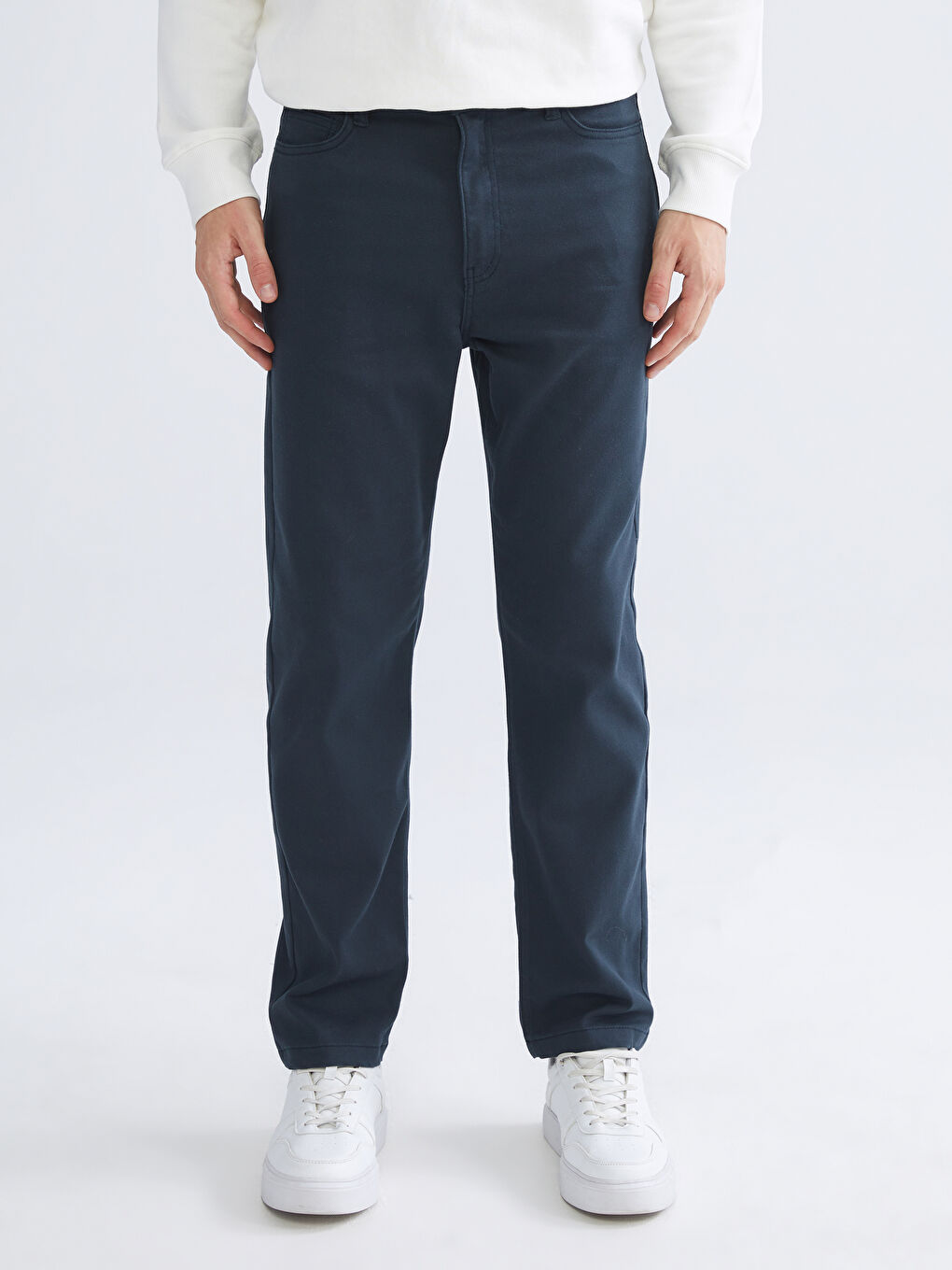 Standard Fit Dobby Fabric Men's Trousers-1