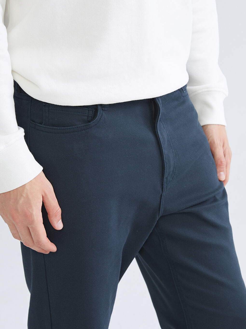 Standard Fit Dobby Fabric Men's Trousers-2