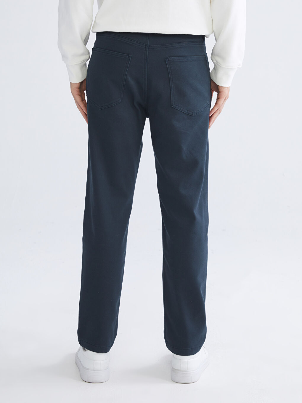Standard Fit Dobby Fabric Men's Trousers-3