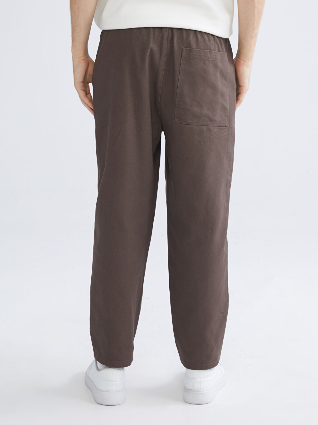 Relaxed Fit Twill Men's Trousers-3