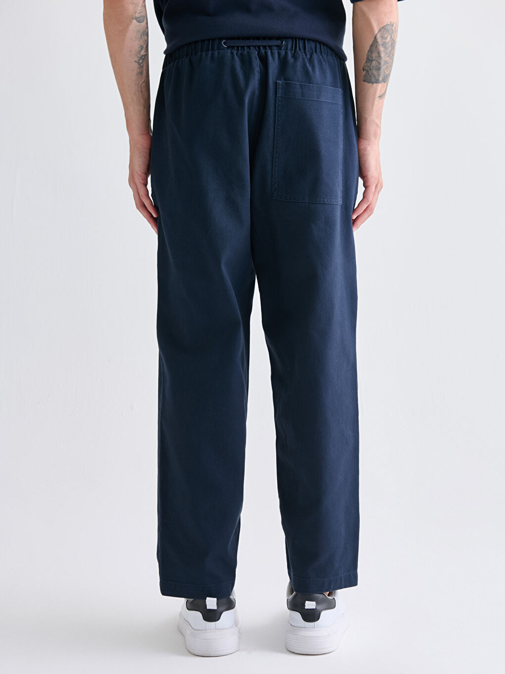 Relaxed Fit Twill Men's Trousers-3