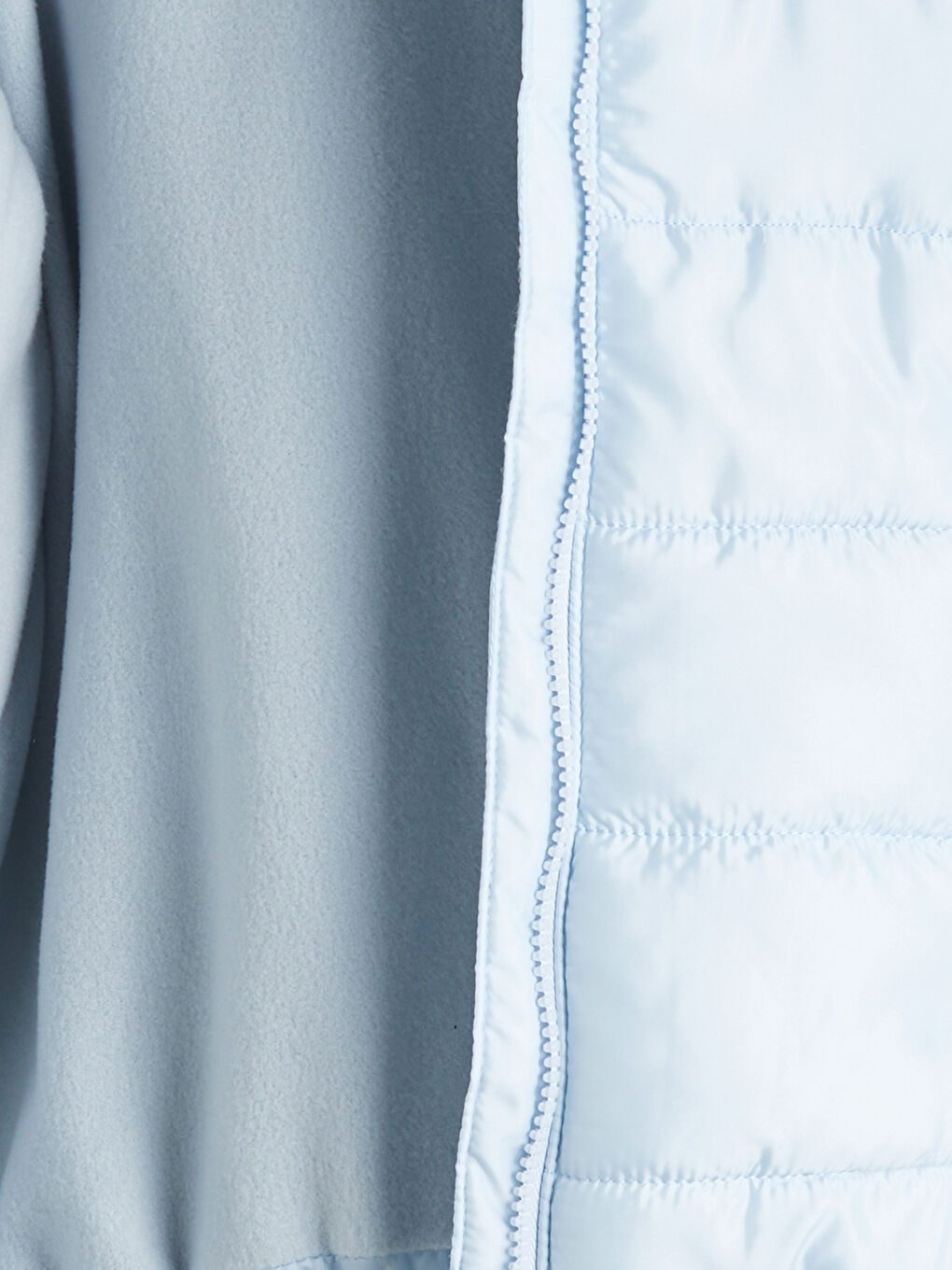 Mavi Kapüşonlu Kız Çocuk Şişme Mont-1