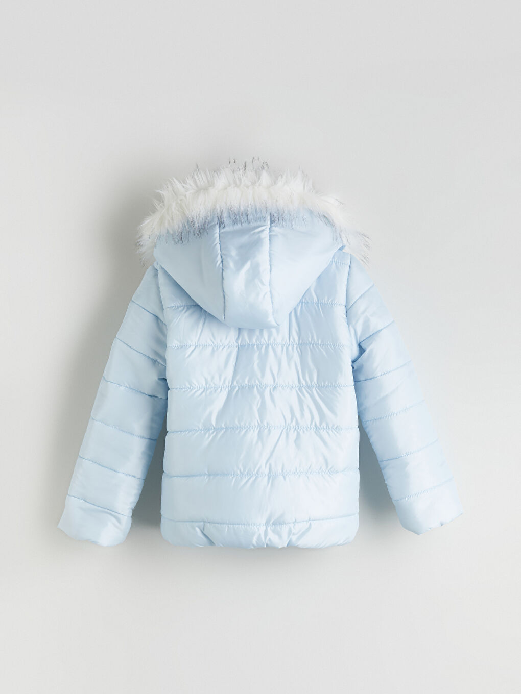 Mavi Kapüşonlu Kız Çocuk Şişme Mont-3