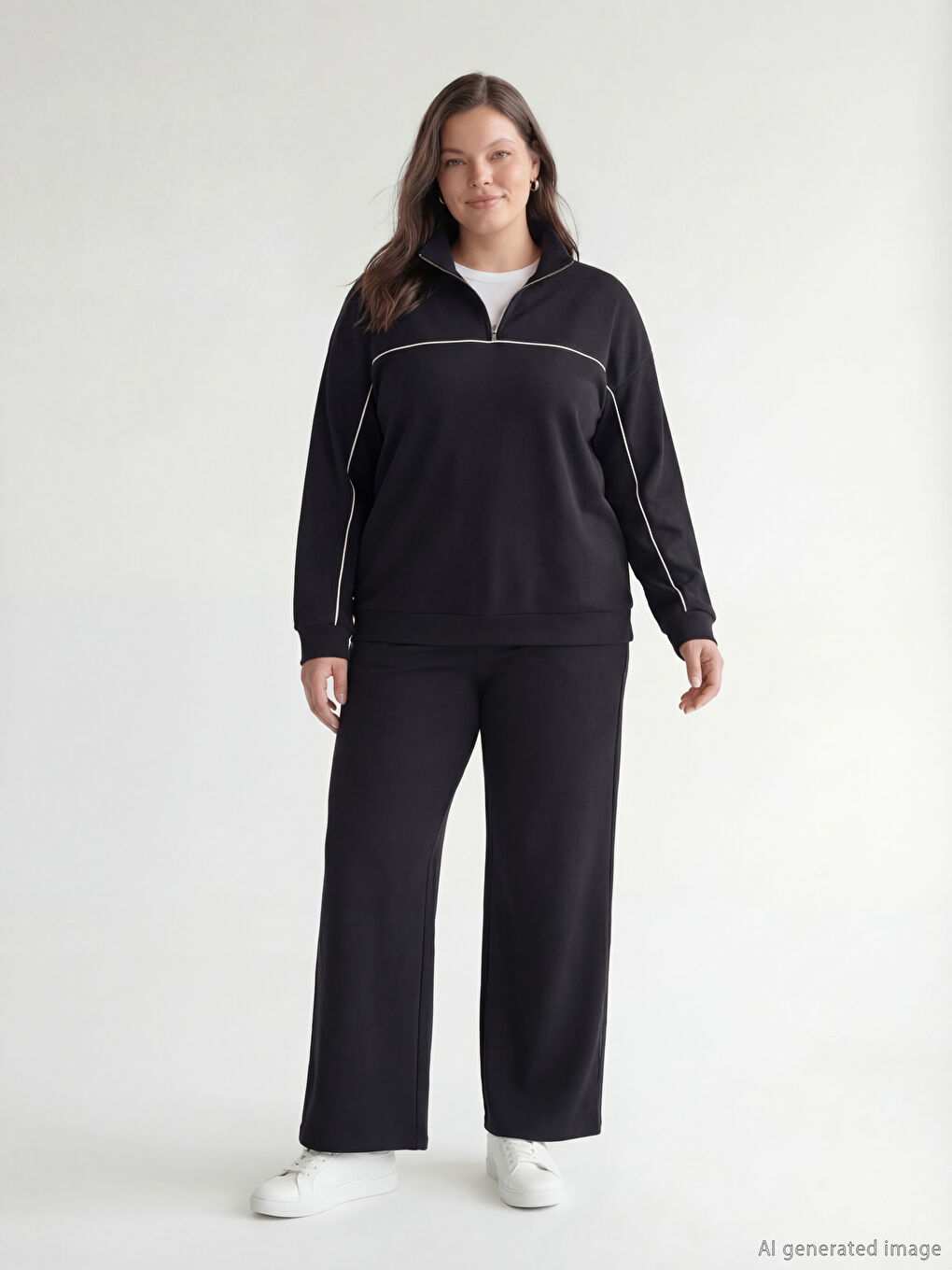 Siyah Beli Lastikli Kadın Eşofman Altı