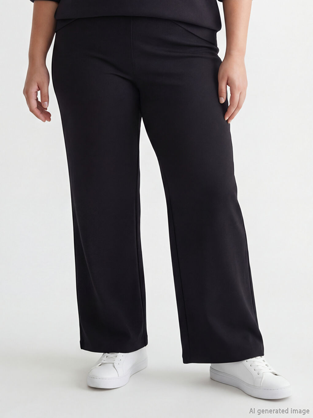 Siyah Beli Lastikli Kadın Eşofman Altı-1