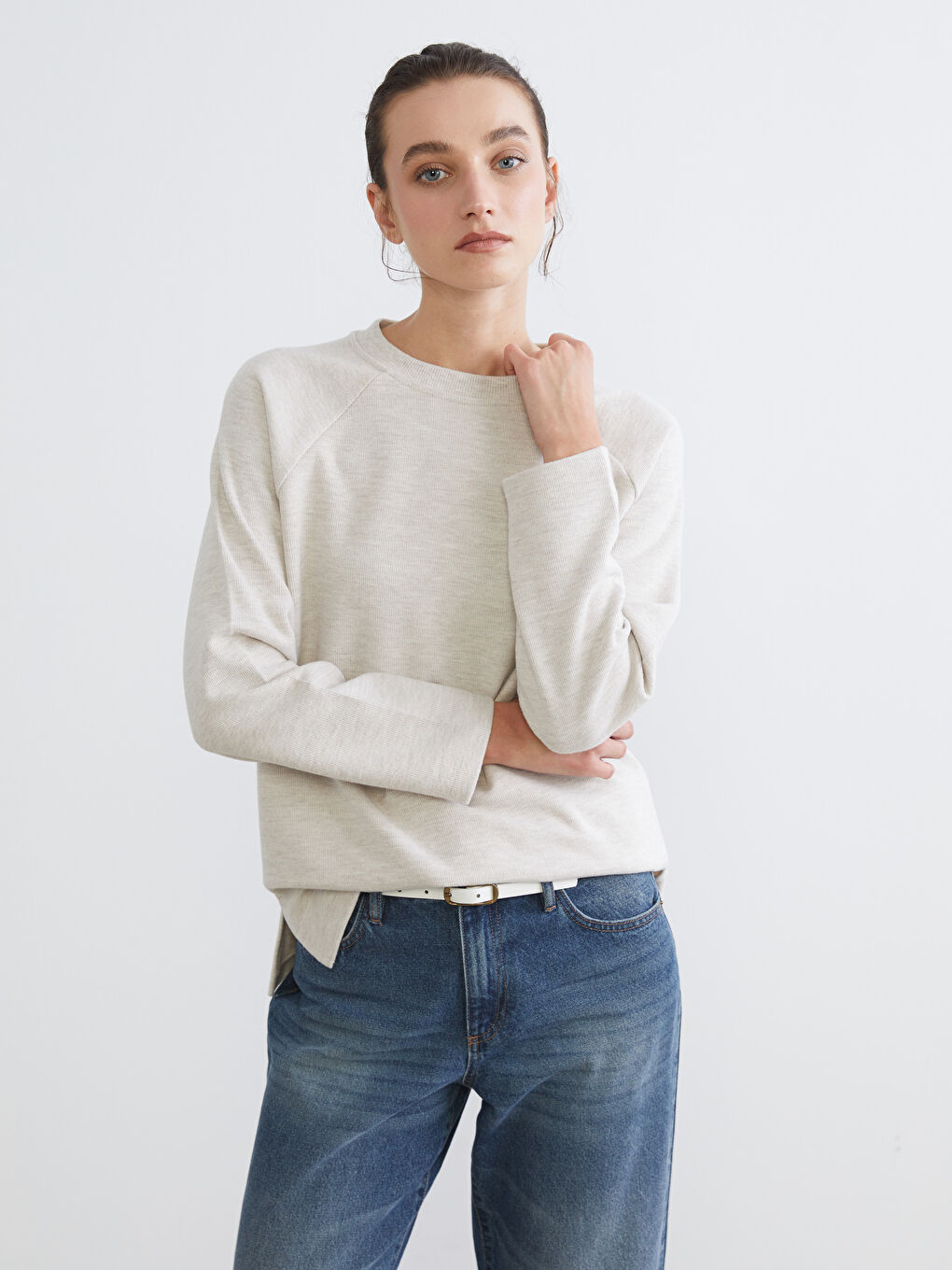 Свитшот с круглым вырезом для женщин-1