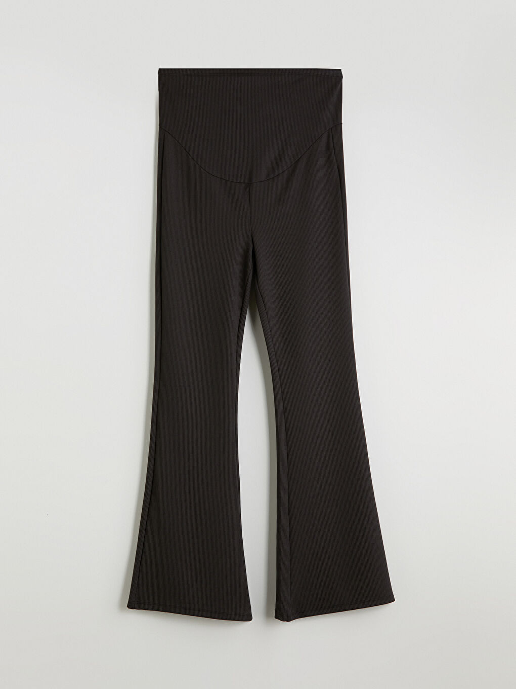 Siyah Karın Panelli İspanyol Paça Hamile Tayt Pantolon-4