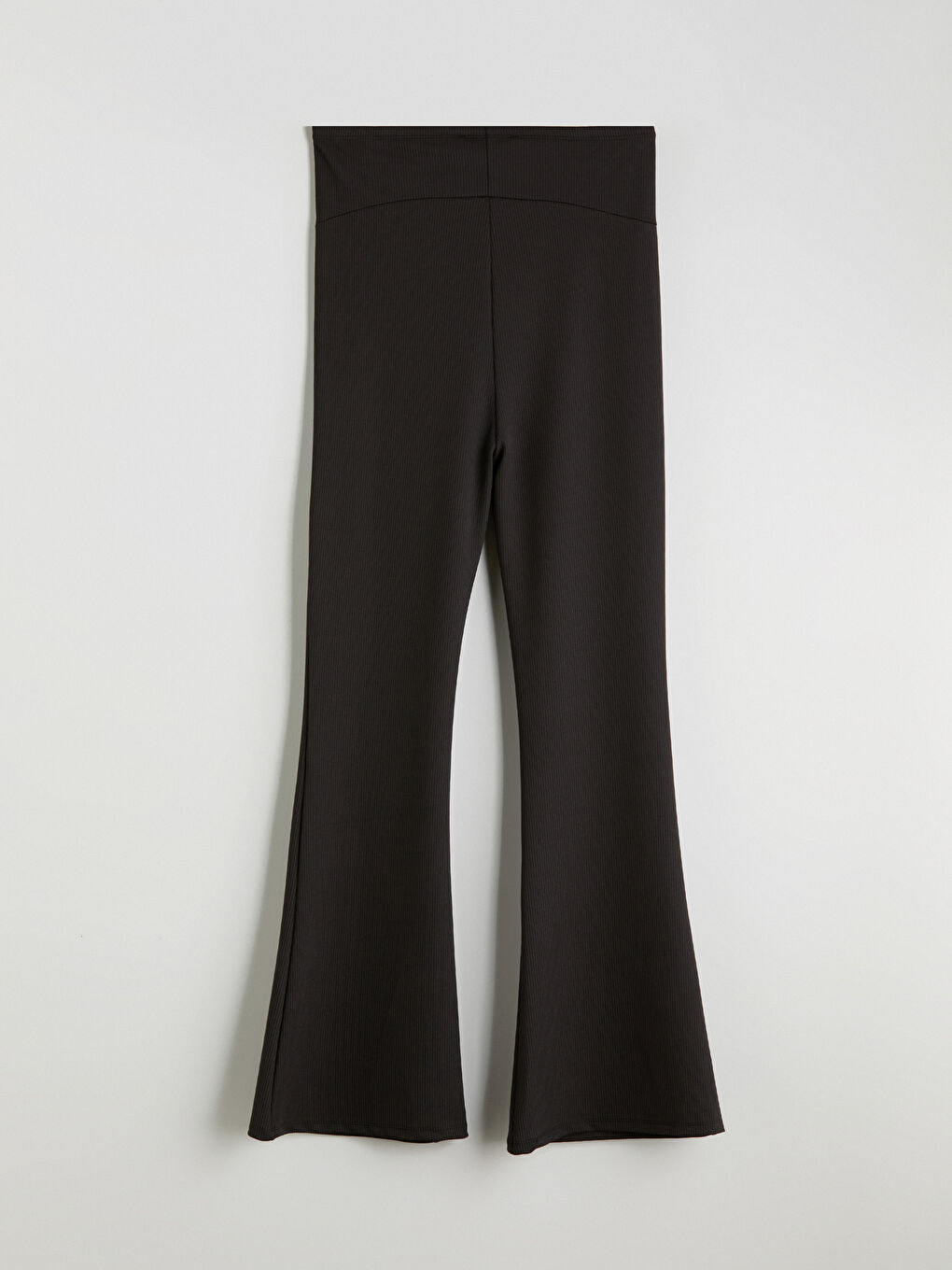 Siyah Karın Panelli İspanyol Paça Hamile Tayt Pantolon-5