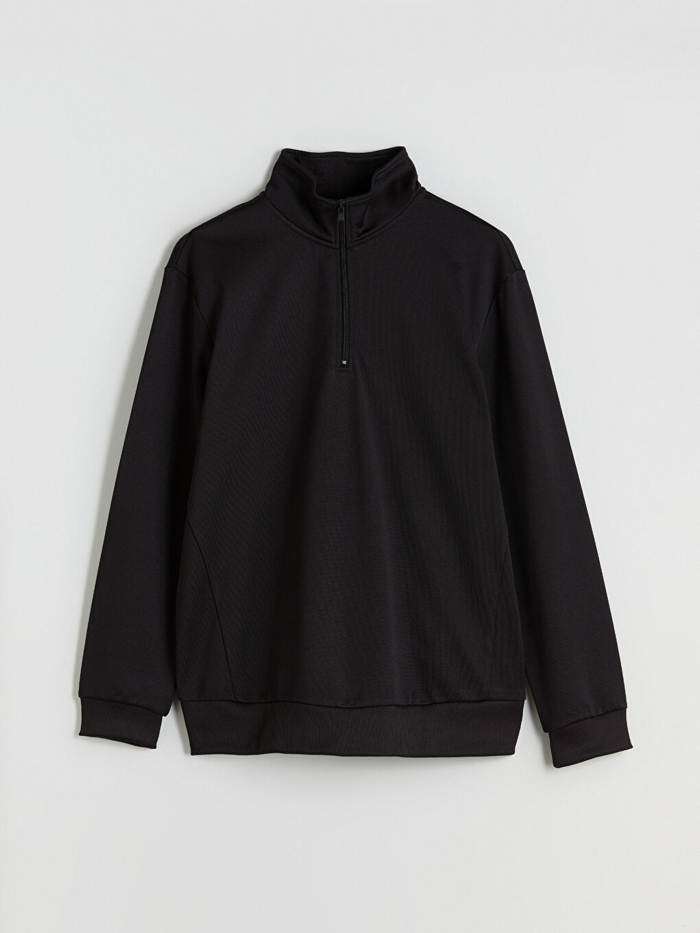 Loose Fit Stand Collar Long Sleeve Men's Sweatshirt-4