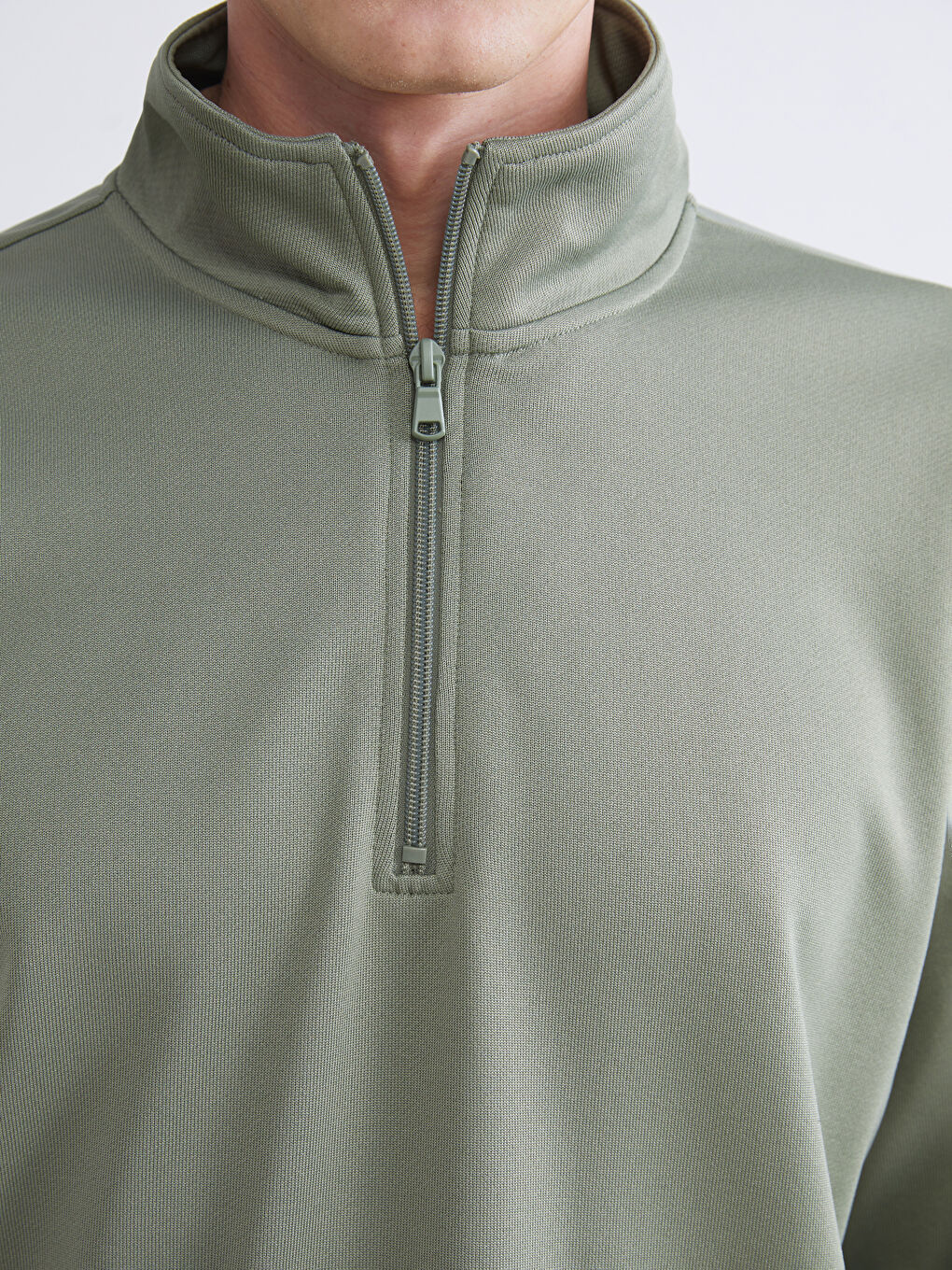 Loose Fit Stand Collar Long Sleeve Men's Sweatshirt-2