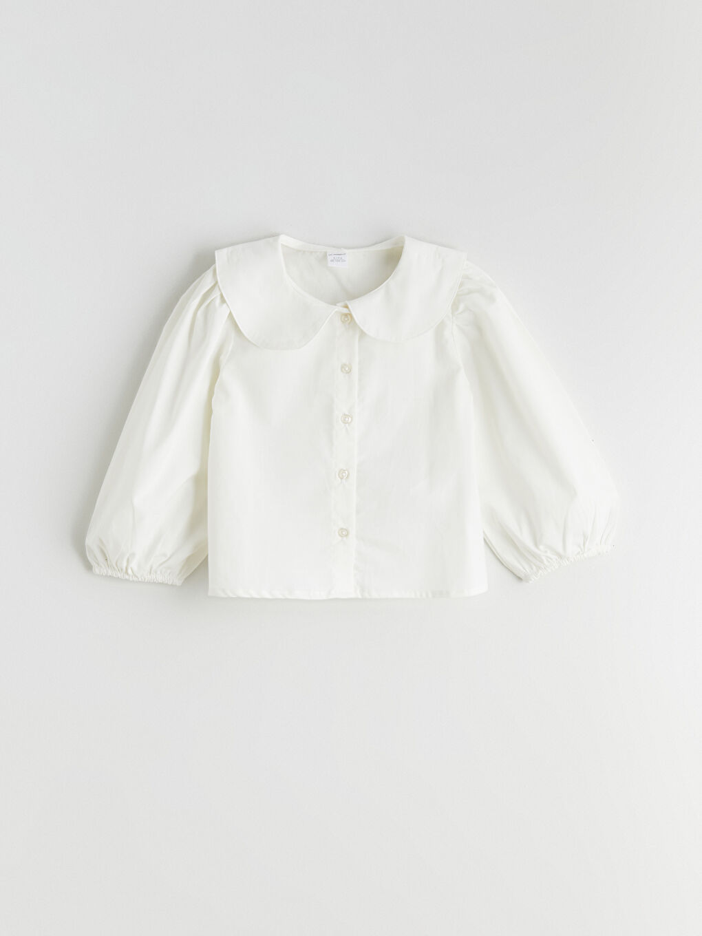 قميص بياقة بيتر بان للبنات وتنورة قصيرة - عبوة من قطعتين-1