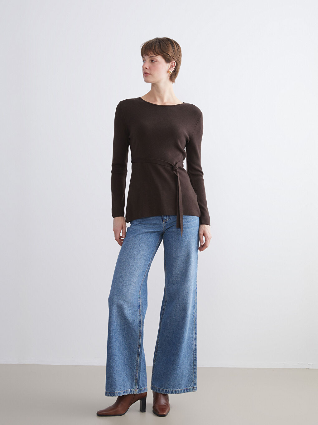 Crew Neck Women's Knitwear Sweater-3