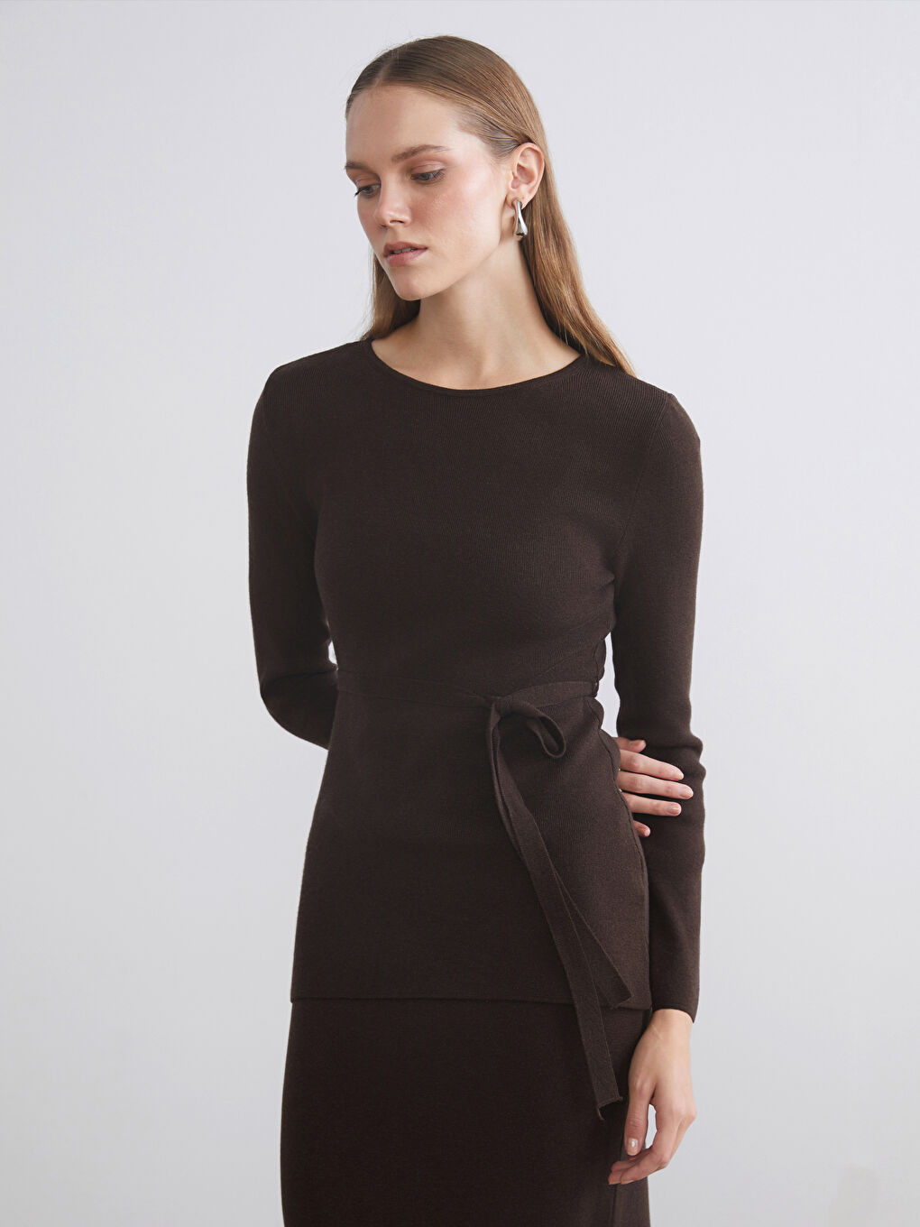 Crew Neck Women's Knitwear Sweater-1
