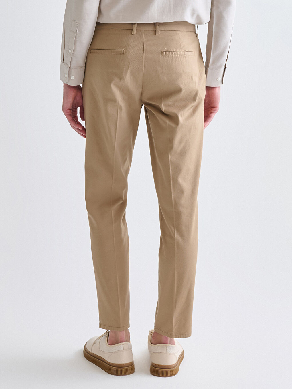 Bej Standart Kalıp Gabardin Erkek Pantolon-3