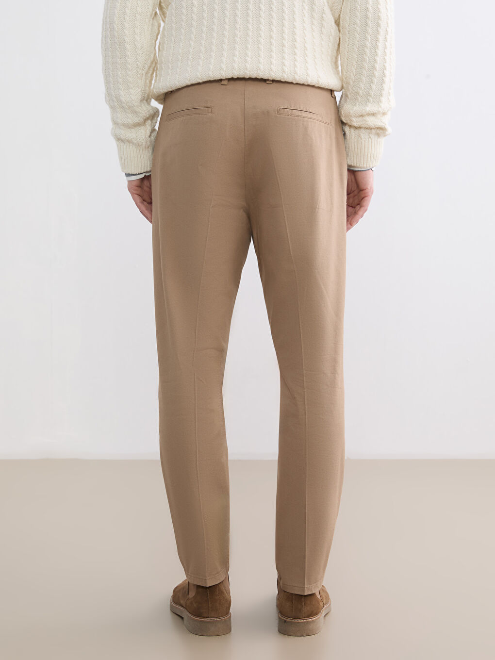 Bej Standart Kalıp Gabardin Erkek Pantolon-6