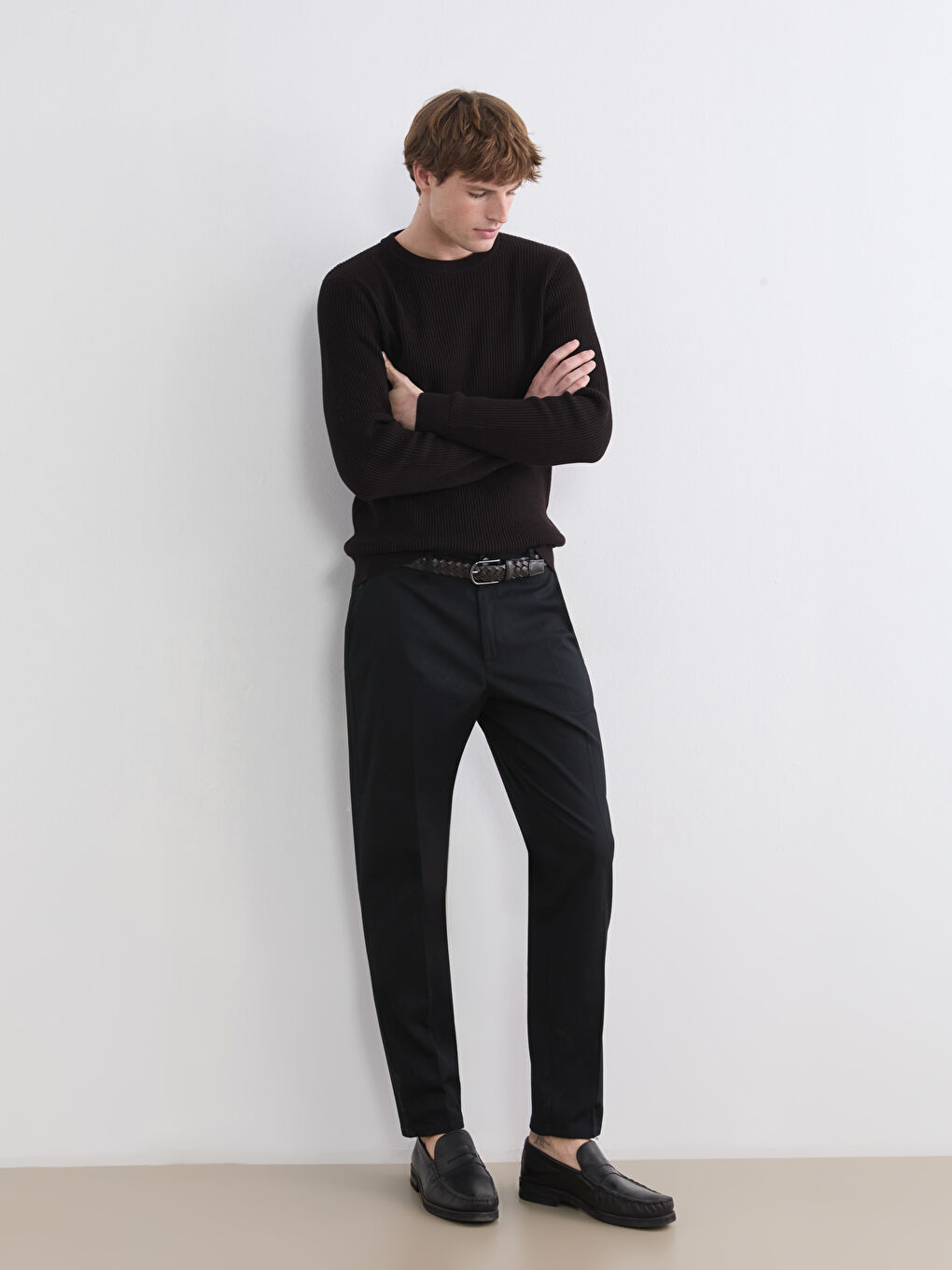 Lacivert Standart Kalıp Gabardin Erkek Pantolon-1