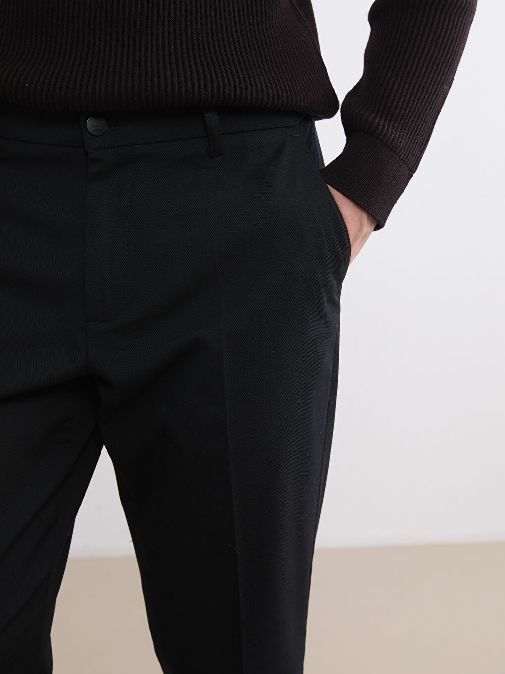 Lacivert Standart Kalıp Gabardin Erkek Pantolon-4