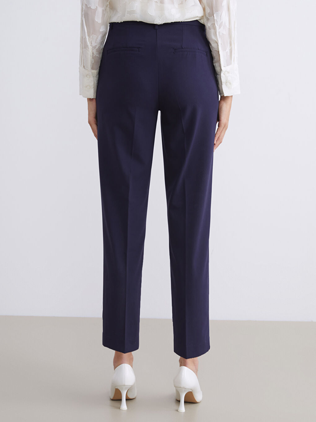 Slim Fit Women's Cigarette Trousers-3