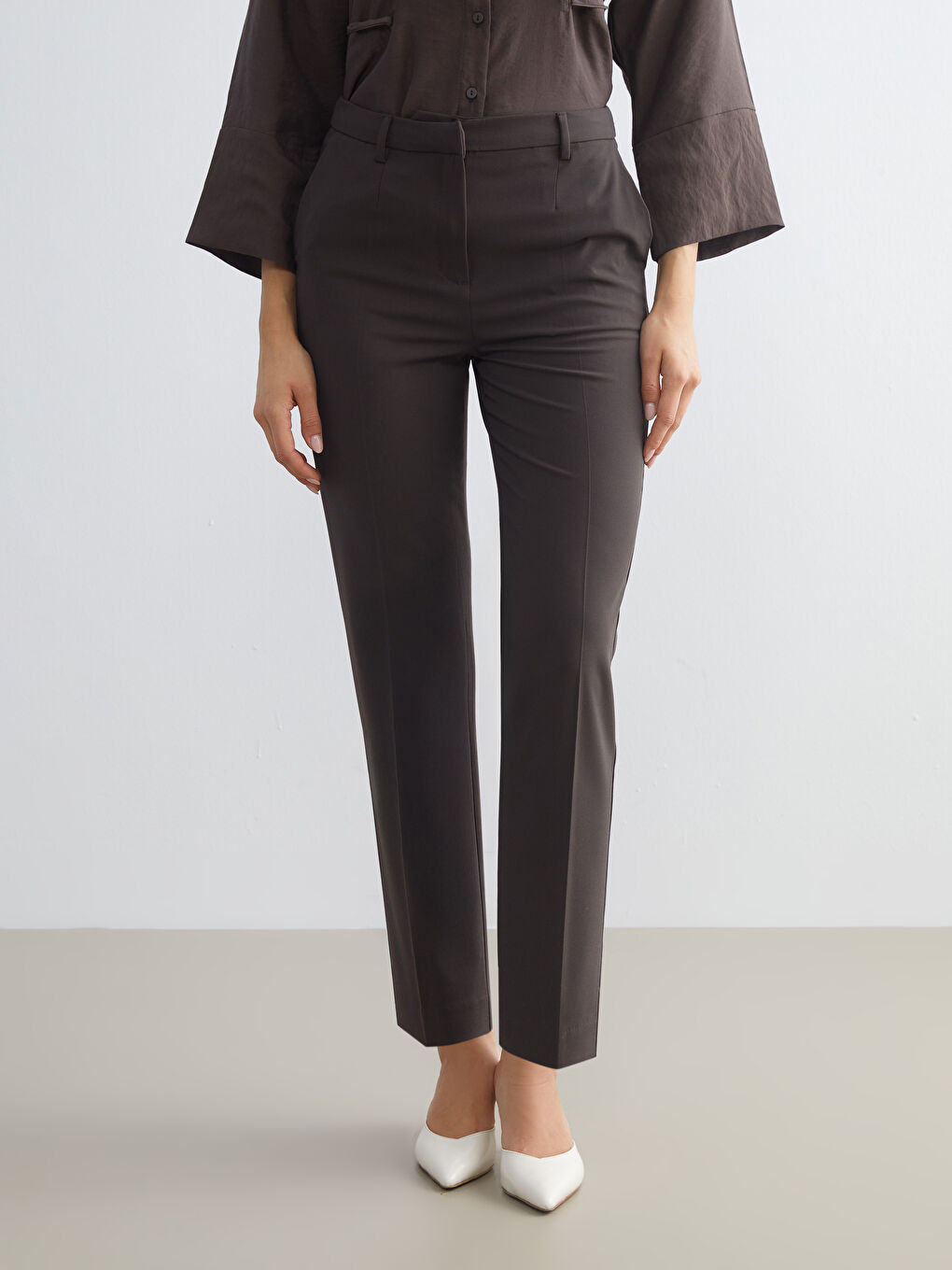 Slim Fit Women's Cigarette Trousers-1