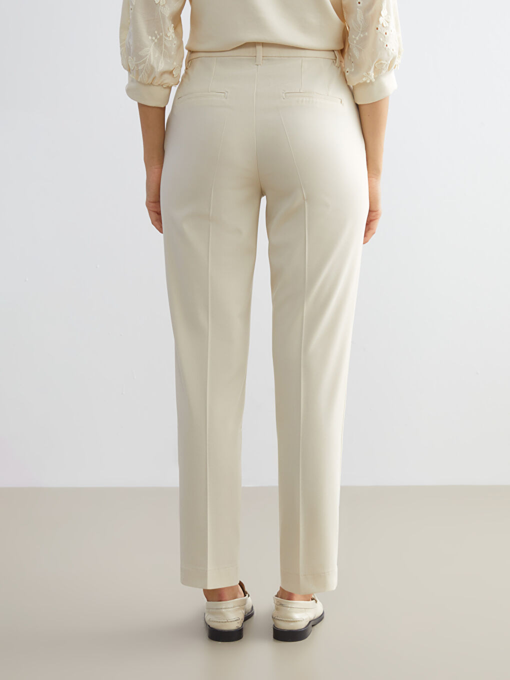 Slim Fit Women's Cigarette Trousers-3