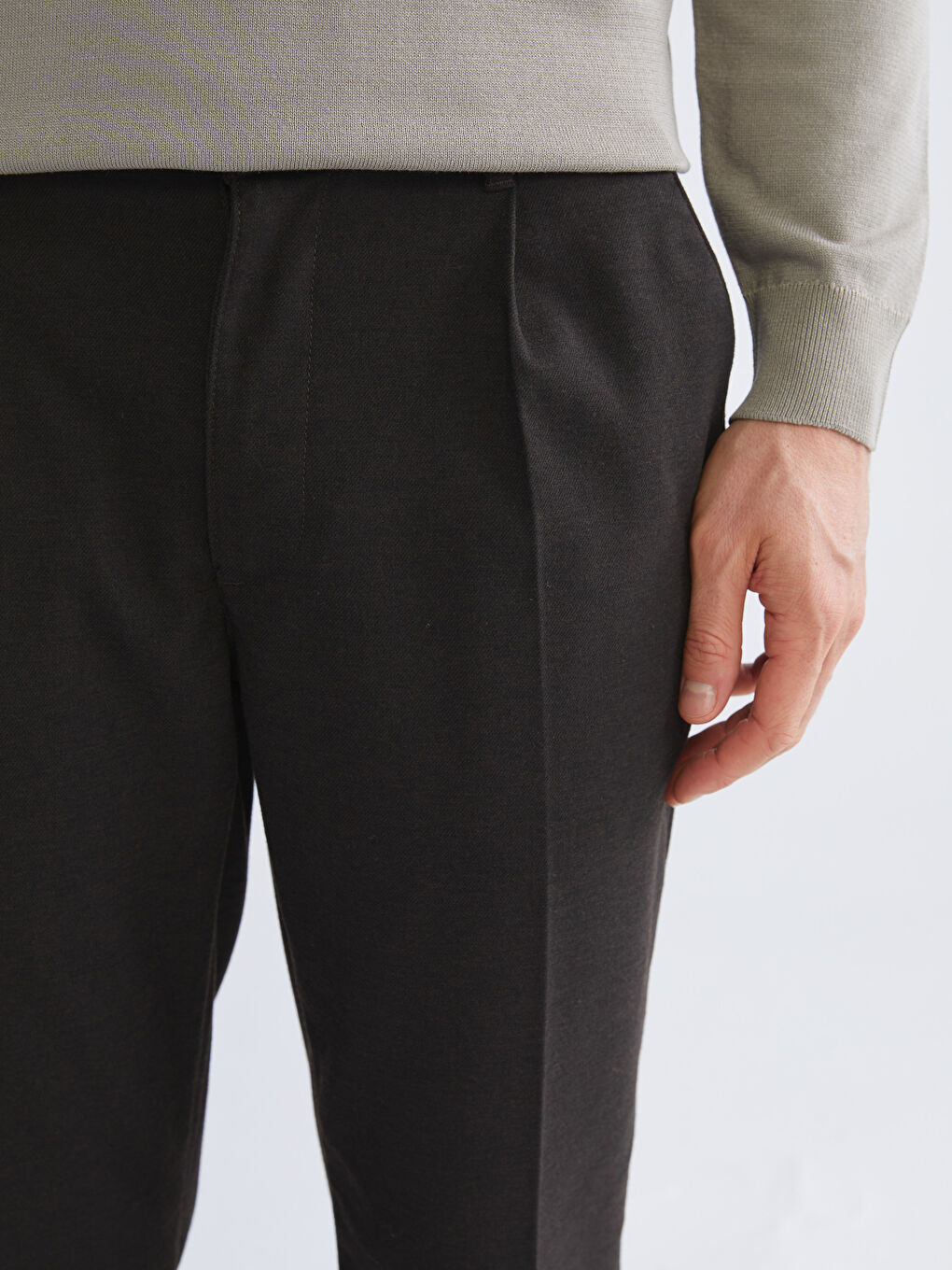 Kahverengi Standart Kalıp Erkek Pantolon-2