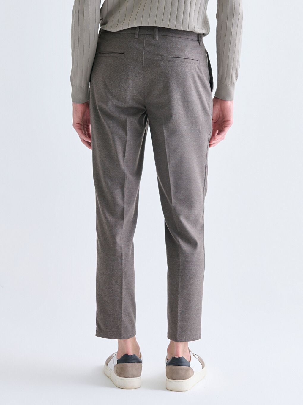 Bej Standart Kalıp Erkek Pantolon-3