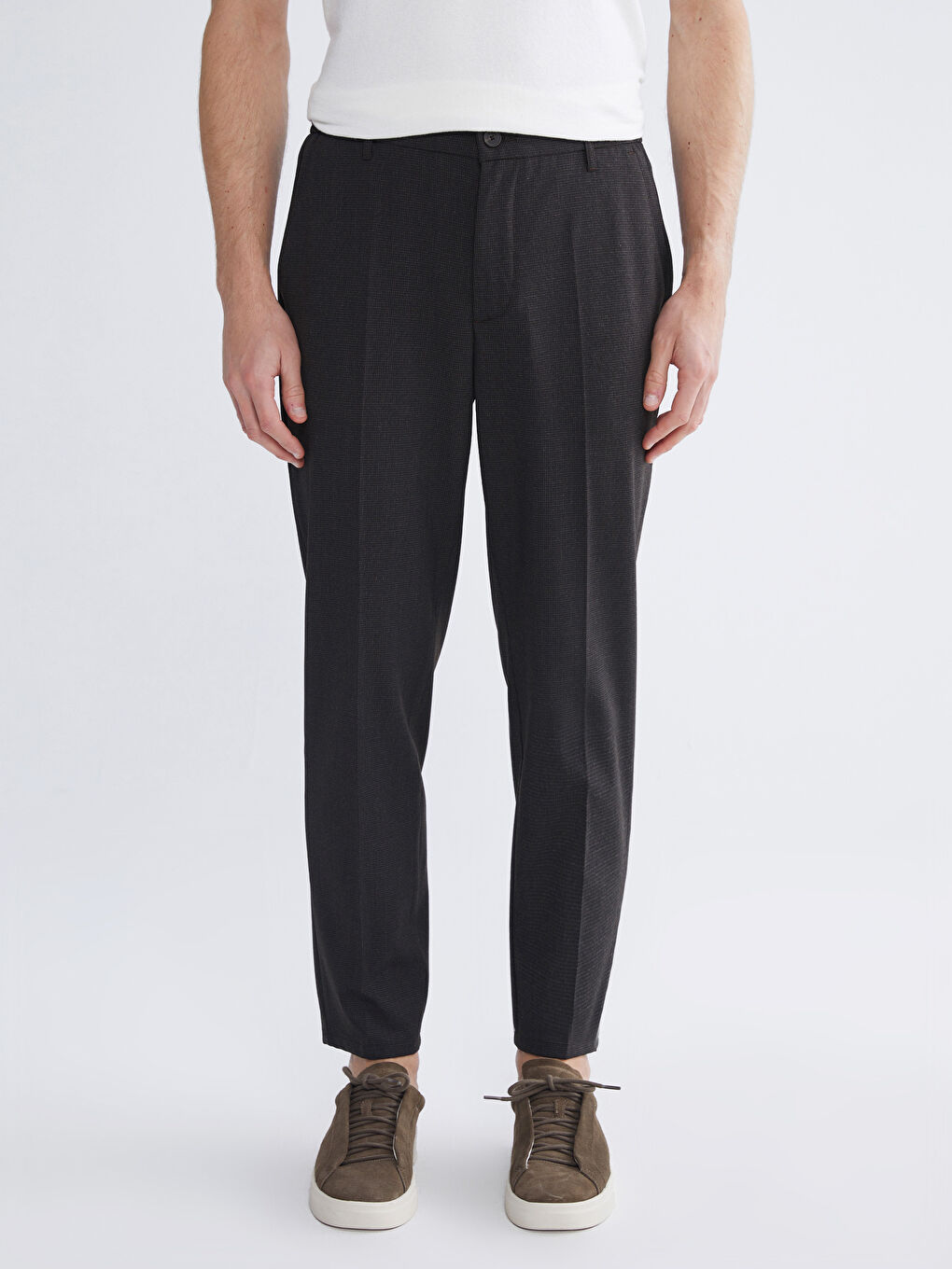 Kahverengi Standart Kalıp Erkek Pantolon-1