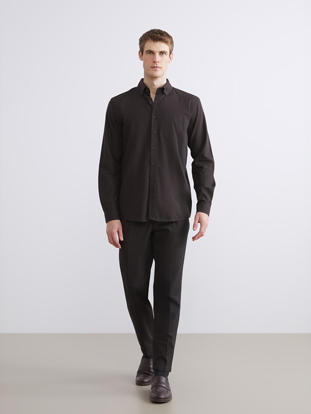 Kahverengi Standart Kalıp Erkek Pantolon