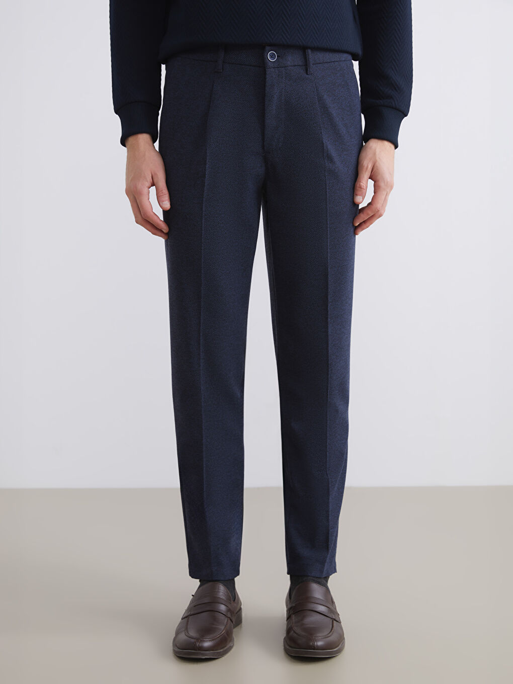 Lacivert Standart Kalıp Erkek Pantolon-1