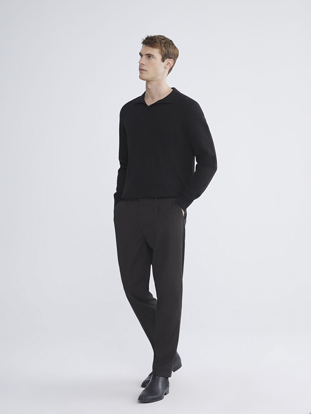 Kahverengi Standart Kalıp Erkek Pantolon-1