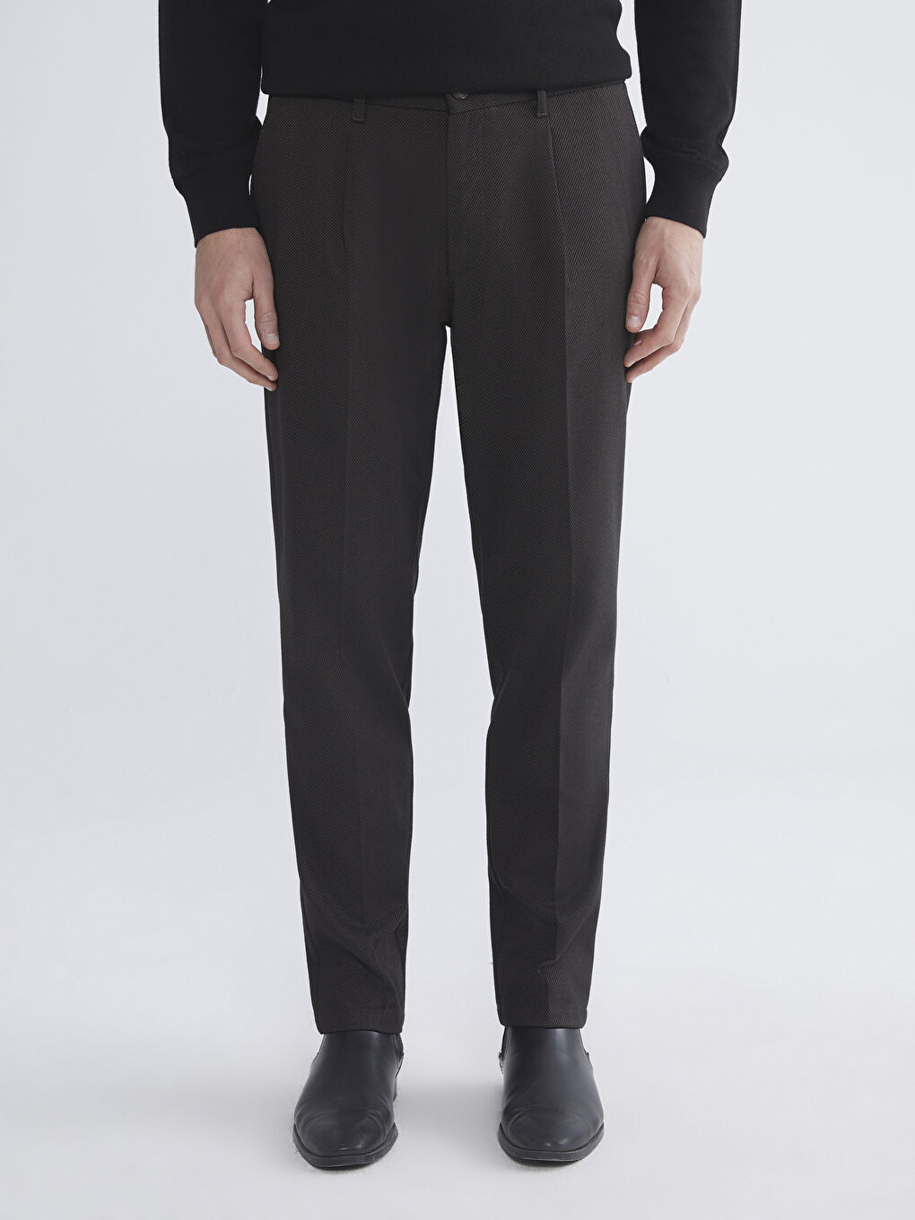 Kahverengi Standart Kalıp Erkek Pantolon-2