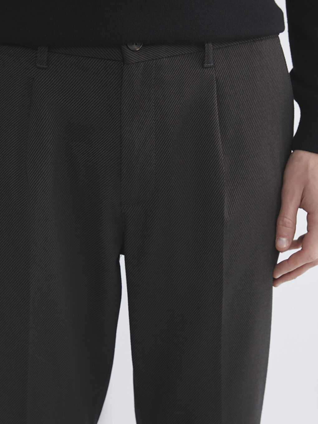 Kahverengi Standart Kalıp Erkek Pantolon-4