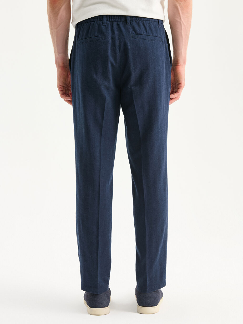 Standard Fit Linen Blend Men's Trousers-3