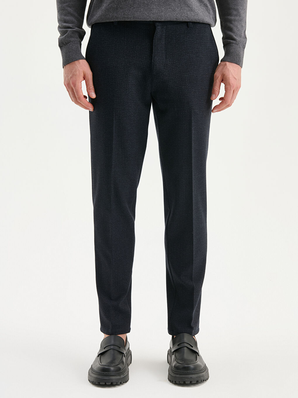 Lacivert Standart Kalıp Erkek Pantolon-1