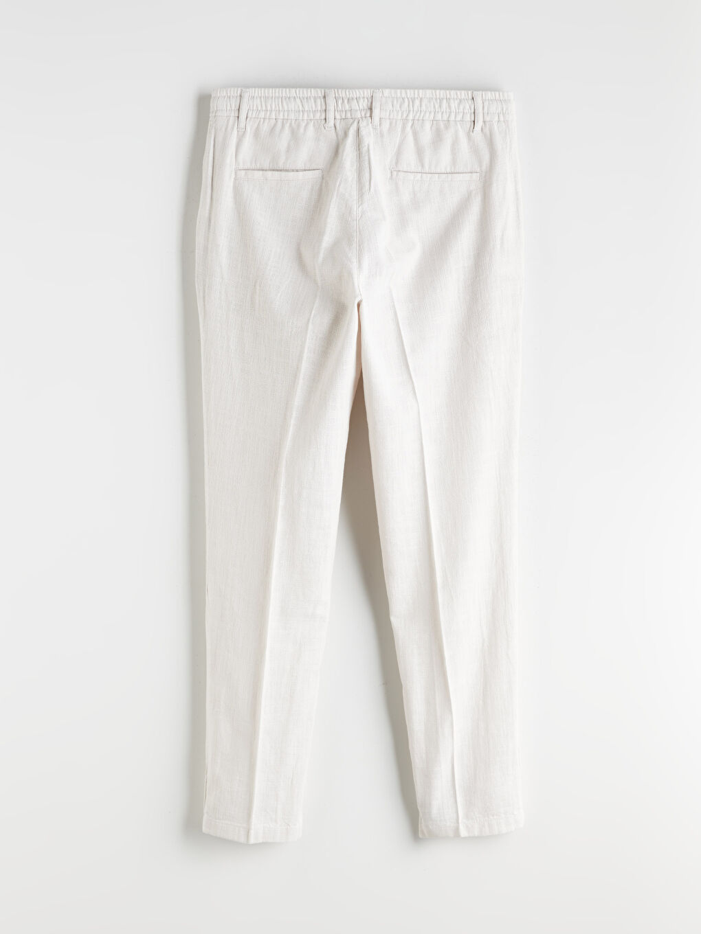 بنطلون للرجال بمظهر الكتان بقصة عادية-5