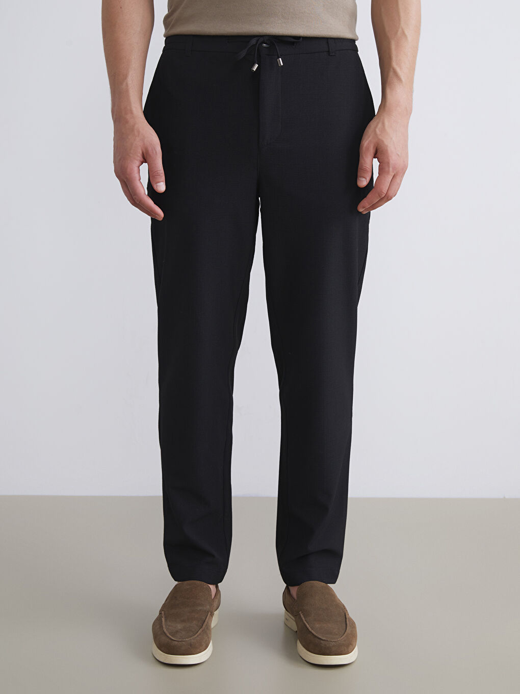 Siyah Slim Fit Erkek Pantolon-1