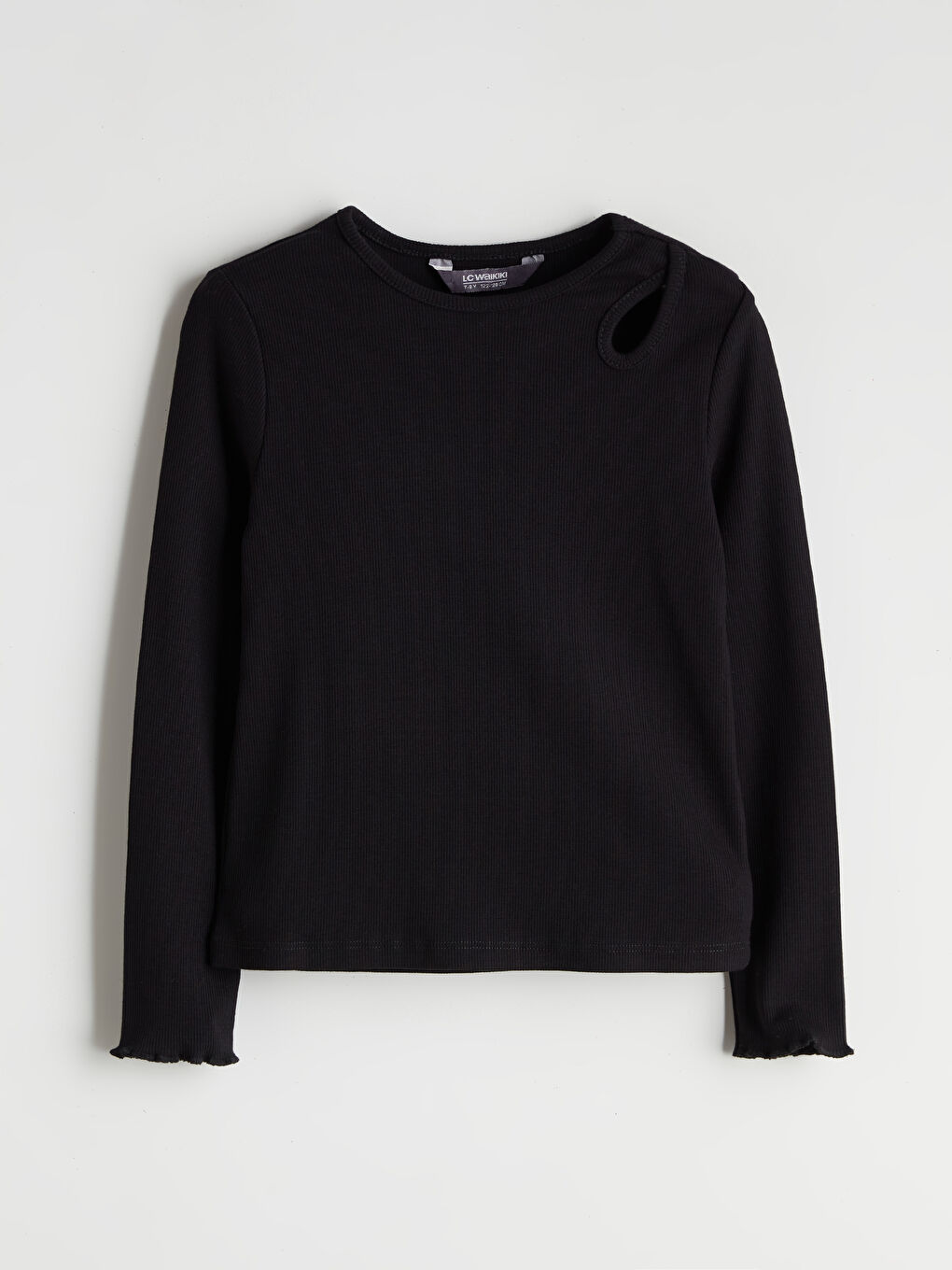 Siyah Bisiklet Yaka Kız Çocuk Tişört