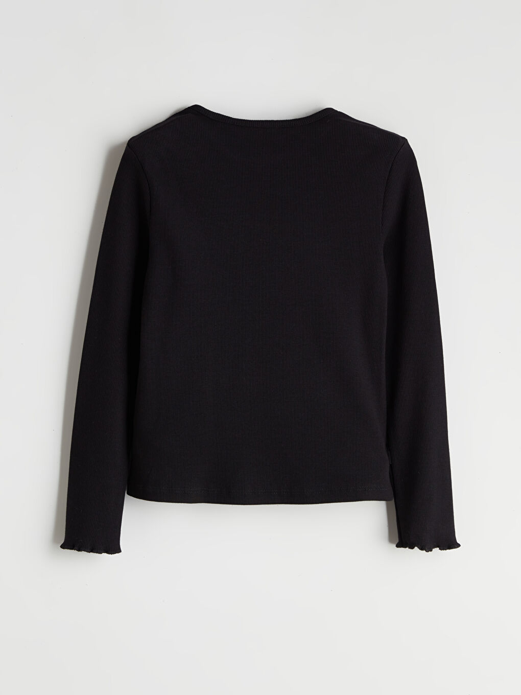 Siyah Bisiklet Yaka Kız Çocuk Tişört-2