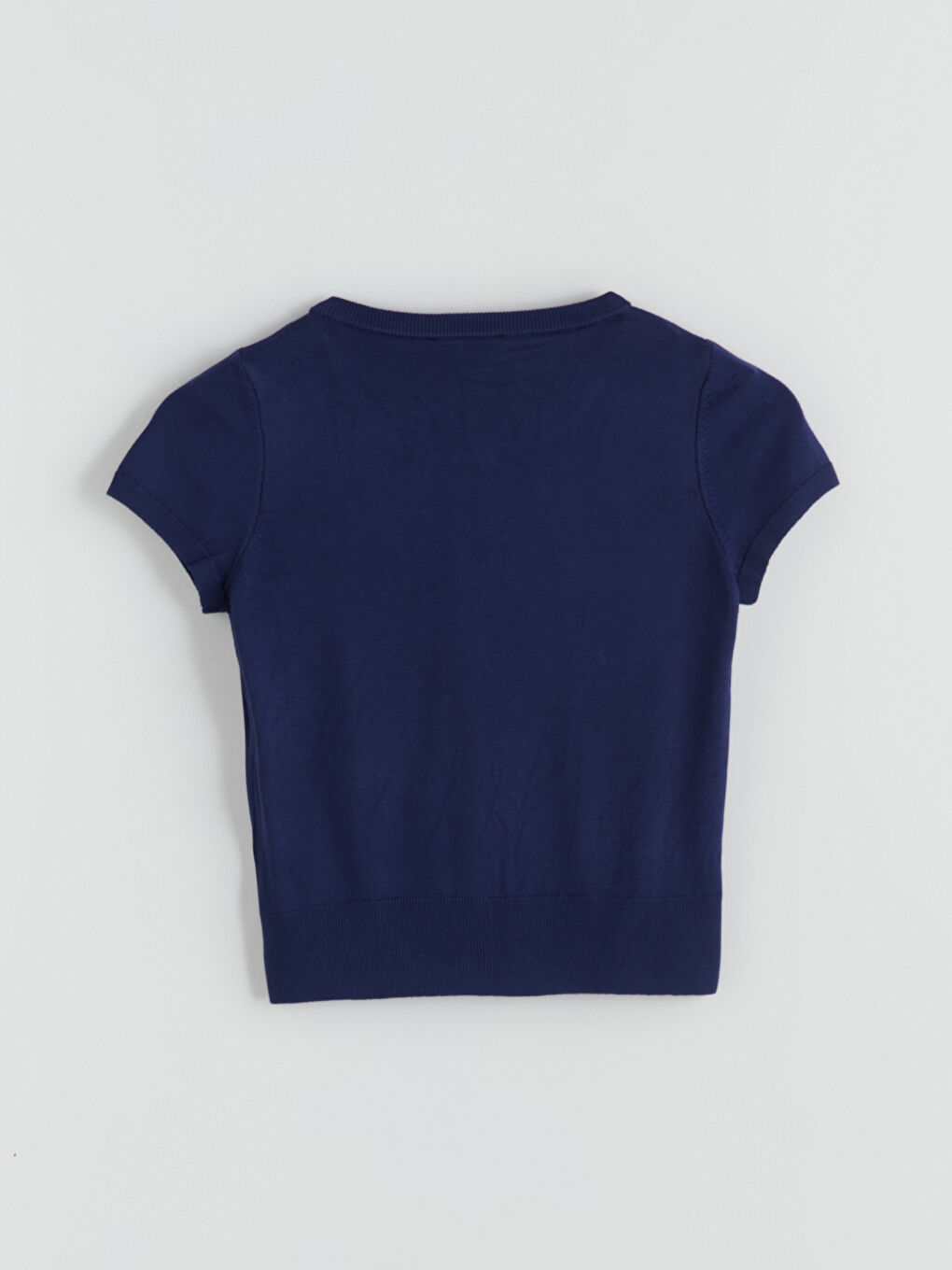 Lacivert Bisiklet Yaka Kadın Triko Hırka-5