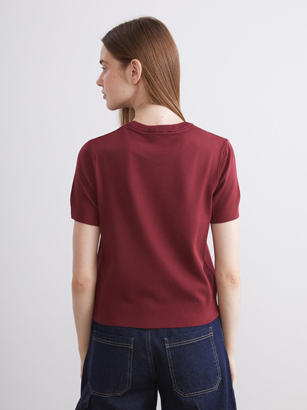 سترة تريكو بياقة دائرية للسيدات-3