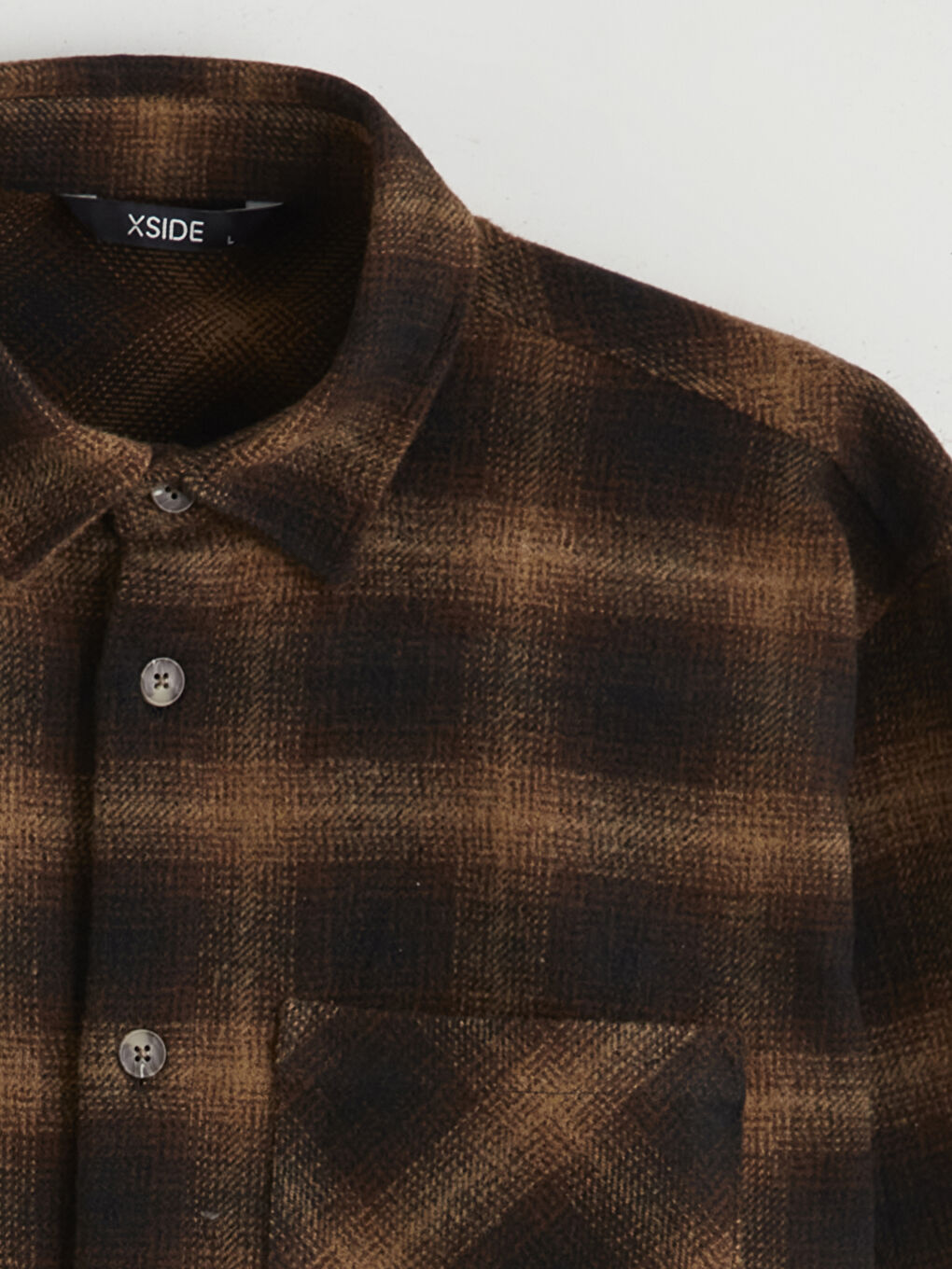 Kahverengi Regular Fit Ekose Erkek Oduncu Gömlek Ceket-5