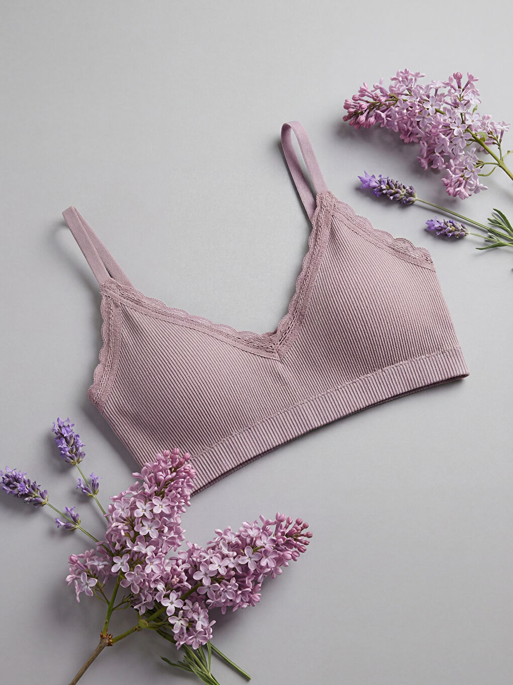 Non-Wired Non-Padded Plain Triangle Bra