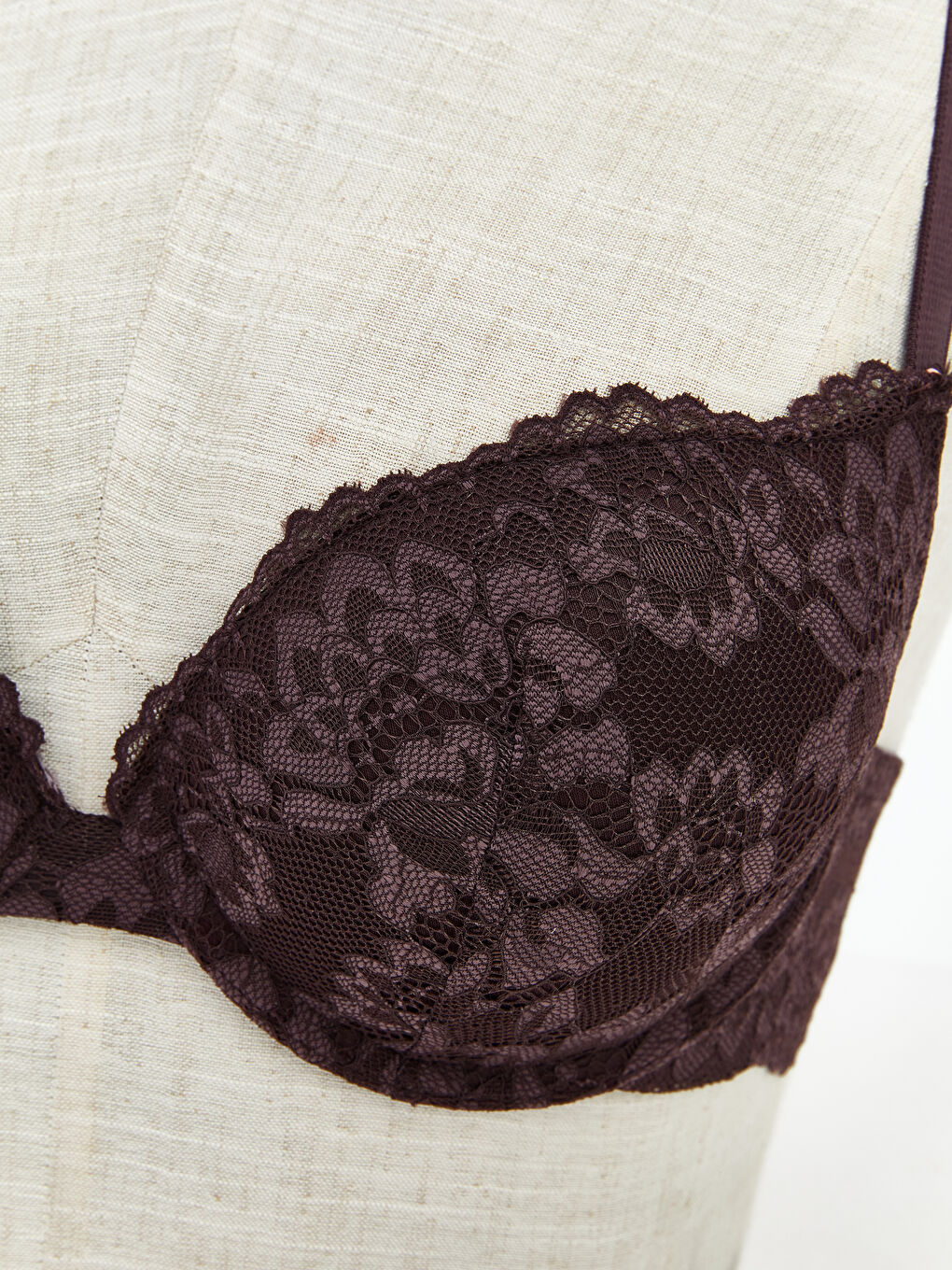 Дротовий утеплений мереживний бюстгальтер-футболка-2